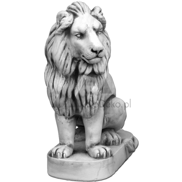 Sentado leão direita - escultura de 96 cm